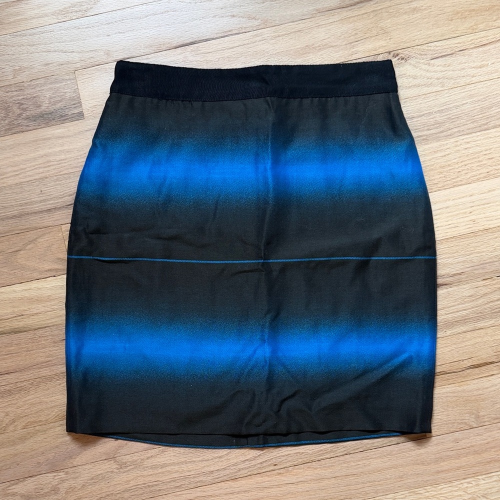 Marc by Marc Jacobs Black Pencil Skirt with Blue Gradient Stripes